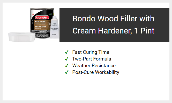 Bondo Wood Filler with Cream Hardener, 1 Pint