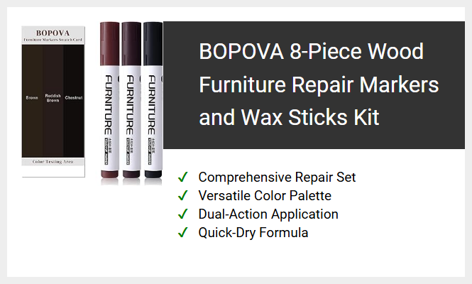 BOPOVA 8-Piece Wood Furniture Repair Markers and Wax Sticks Kit