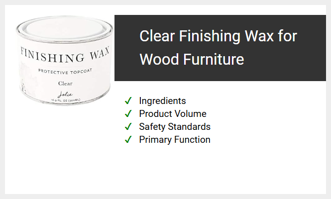 Clear Finishing Wax for Wood Furniture