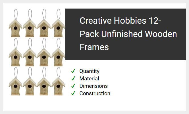 Creative Hobbies 12-Pack Unfinished Wooden Frames