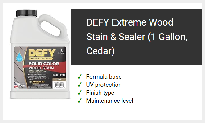 DEFY Extreme Wood Stain & Sealer (1 Gallon, Cedar)
