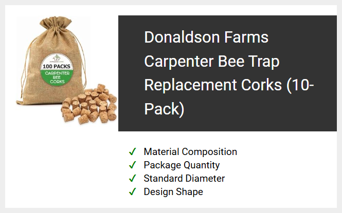 Donaldson Farms Carpenter Bee Trap Replacement Corks (10-Pack)