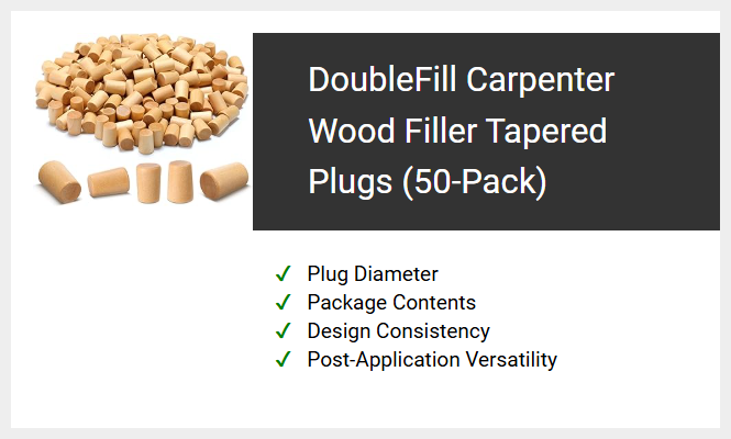 DoubleFill Carpenter Wood Filler Tapered Plugs (50-Pack)