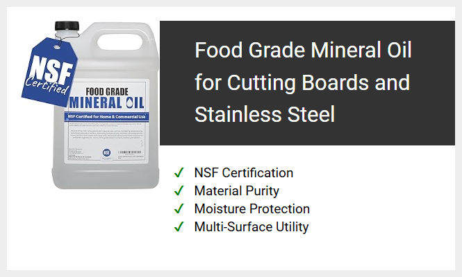 Food Grade Mineral Oil for Cutting Boards and Stainless Steel