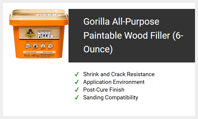 Gorilla All-Purpose Paintable Wood Filler (6-Ounce)