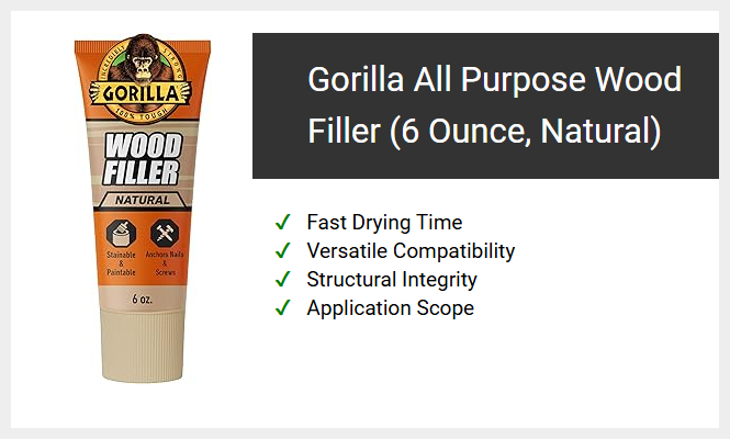 Gorilla All Purpose Wood Filler (6 Ounce, Natural)