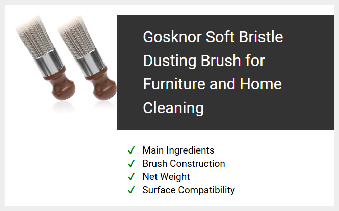 Gosknor Soft Bristle Dusting Brush for Furniture and Home Cleaning