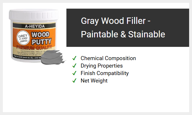 Gray Wood Filler - Paintable & Stainable
