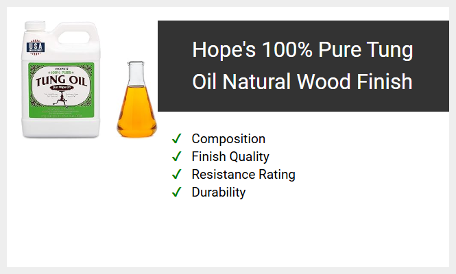 Hope's 100% Pure Tung Oil Natural Wood Finish
