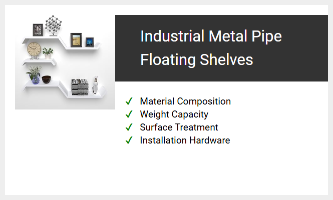 Industrial Metal Pipe Floating Shelves