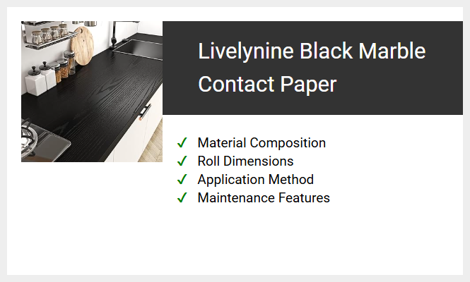 Livelynine Black Marble Contact Paper