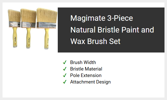 Magimate 3-Piece Natural Bristle Paint and Wax Brush Set