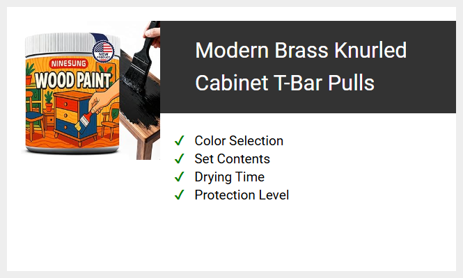 Modern Brass Knurled Cabinet T-Bar Pulls