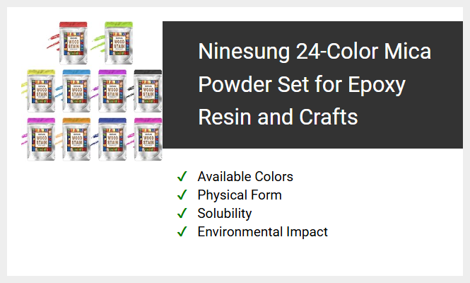 Ninesung 24-Color Mica Powder Set for Epoxy Resin and Crafts