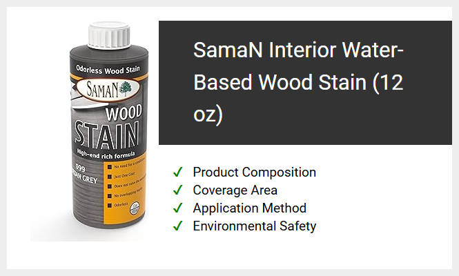 SamaN Interior Water-Based Wood Stain (12 oz)