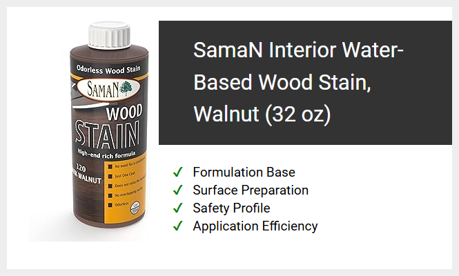 SamaN Interior Water-Based Wood Stain, Walnut (32 oz)