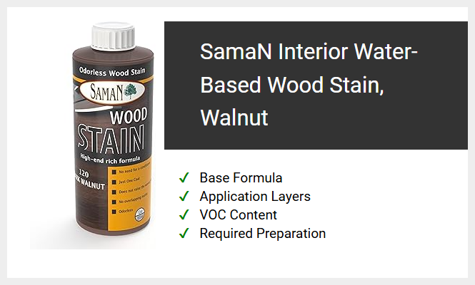 SamaN Interior Water-Based Wood Stain, Walnut
