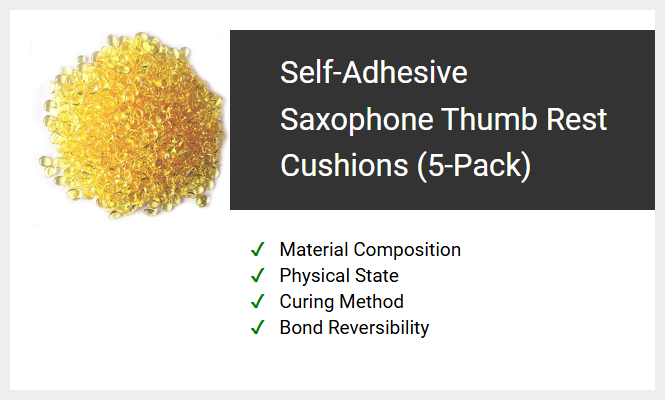 Self-Adhesive Saxophone Thumb Rest Cushions (5-Pack)