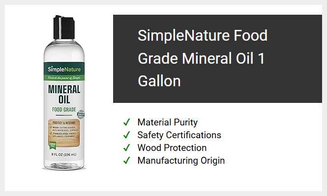 SimpleNature Food Grade Mineral Oil 1 Gallon
