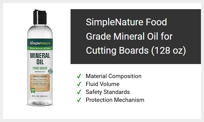 SimpleNature Food Grade Mineral Oil for Cutting Boards (128 oz)