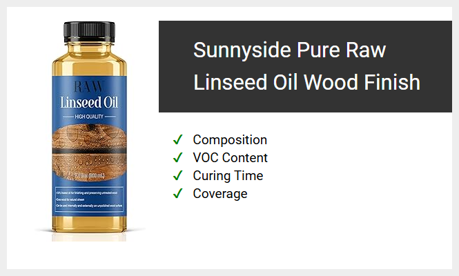 Sunnyside Pure Raw Linseed Oil Wood Finish