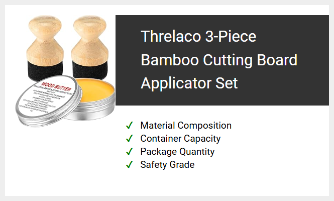 Threlaco 3-Piece Bamboo Cutting Board Applicator Set