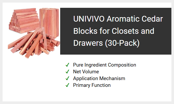 UNIVIVO Aromatic Cedar Blocks for Closets and Drawers (30-Pack)