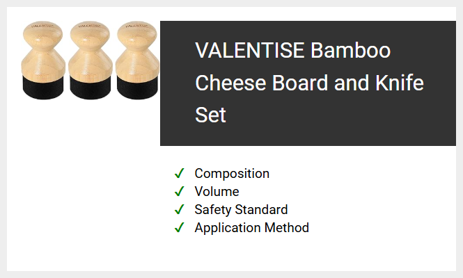 VALENTISE Bamboo Cheese Board and Knife Set