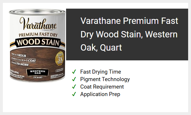 Varathane Premium Fast Dry Wood Stain, Western Oak, Quart