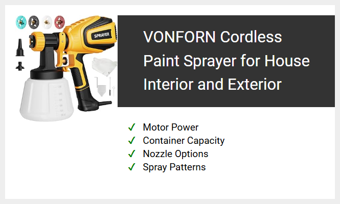 VONFORN Cordless Paint Sprayer for House Interior and Exterior