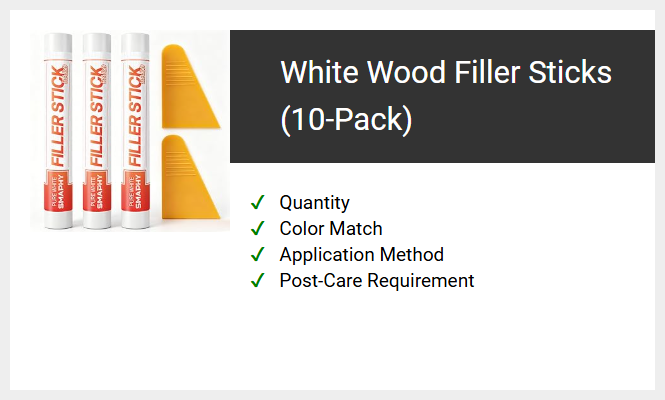 White Wood Filler Sticks (10-Pack)