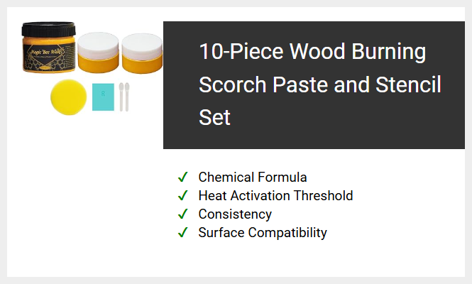10-Piece Wood Burning Scorch Paste and Stencil Set