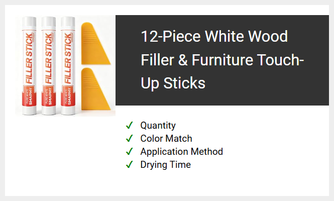 12-Piece White Wood Filler & Furniture Touch-Up Sticks