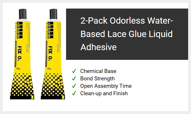 2-Pack Odorless Water-Based Lace Glue Liquid Adhesive