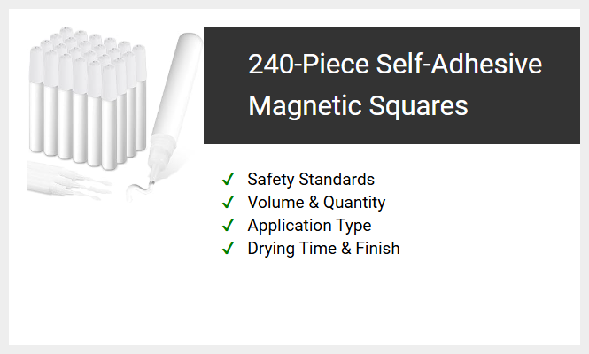 240-Piece Self-Adhesive Magnetic Squares