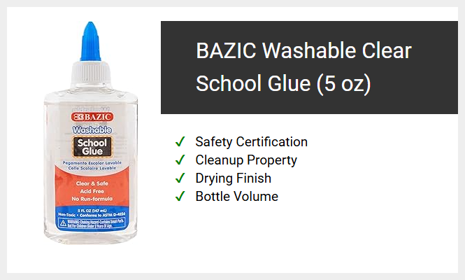 BAZIC Washable Clear School Glue (5 oz)