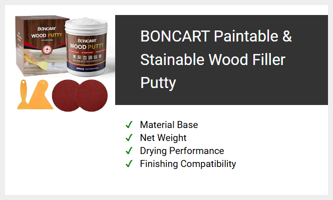 BONCART Paintable & Stainable Wood Filler Putty