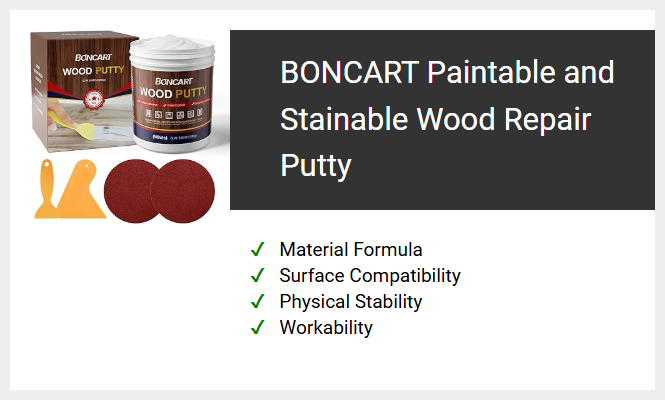 BONCART Paintable and Stainable Wood Repair Putty