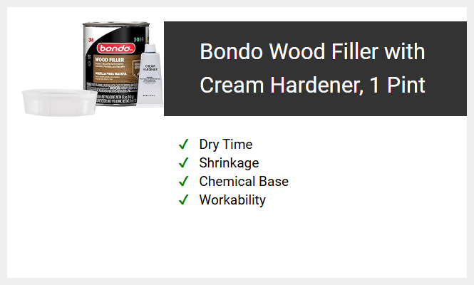Bondo Wood Filler with Cream Hardener, 1 Pint