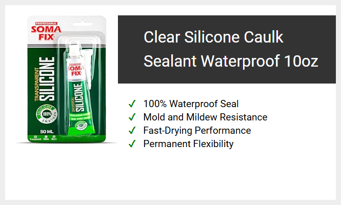 Clear Silicone Caulk Sealant Waterproof 10oz