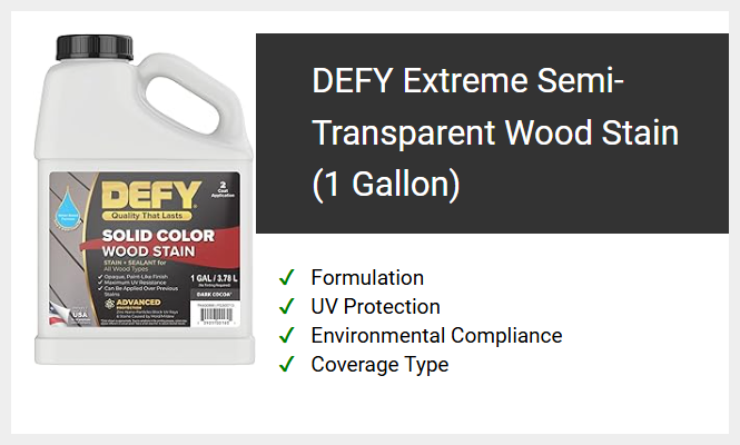 DEFY Extreme Semi-Transparent Wood Stain (1 Gallon)