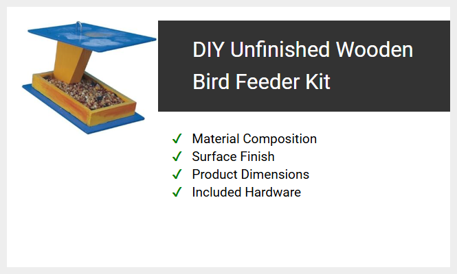 DIY Unfinished Wooden Bird Feeder Kit