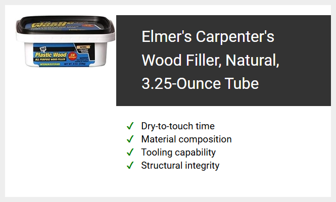 Elmer's Carpenter's Wood Filler, Natural, 3.25-Ounce Tube