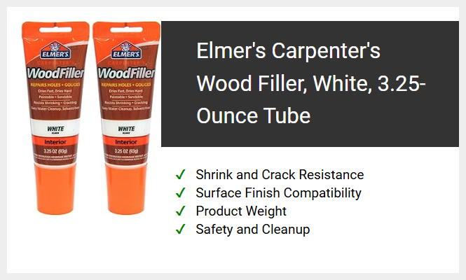 Elmer's Carpenter's Wood Filler, White, 3.25-Ounce Tube