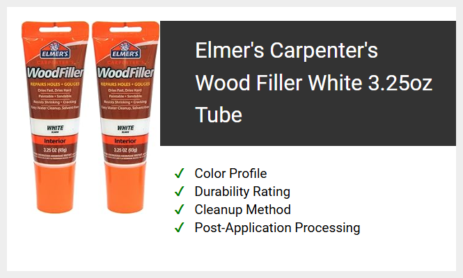 Elmer's Carpenter's Wood Filler White 3.25oz Tube