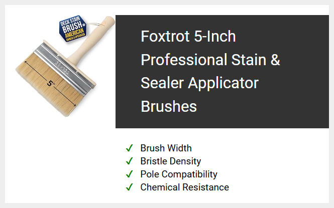 Foxtrot 5-Inch Professional Stain & Sealer Applicator Brushes