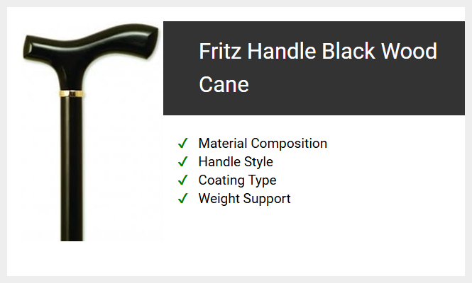 Fritz Handle Black Wood Cane