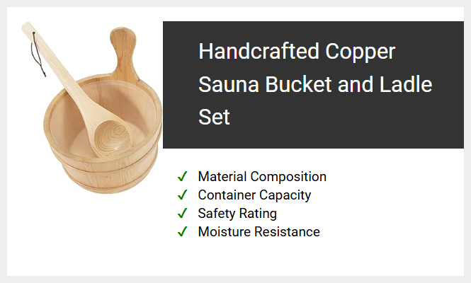 Handcrafted Copper Sauna Bucket and Ladle Set