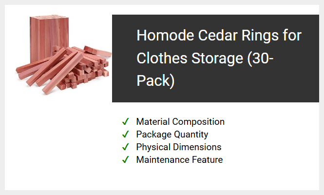 Homode Cedar Rings for Clothes Storage (30-Pack)