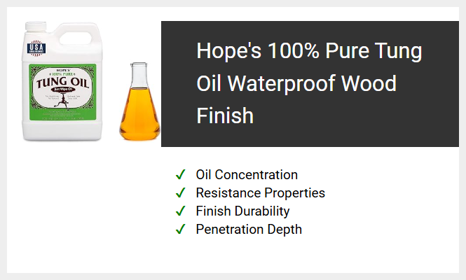 Hope's 100% Pure Tung Oil Waterproof Wood Finish
